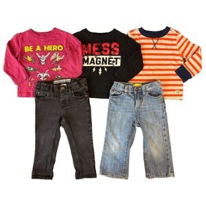 Toddler Boy Clothes 18-24 Months Shirts Pants Jeans Super Heroes Fall Winter Lot